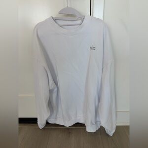 Alo Yoga Accolade Crew Neck Pullover Size Large  in white